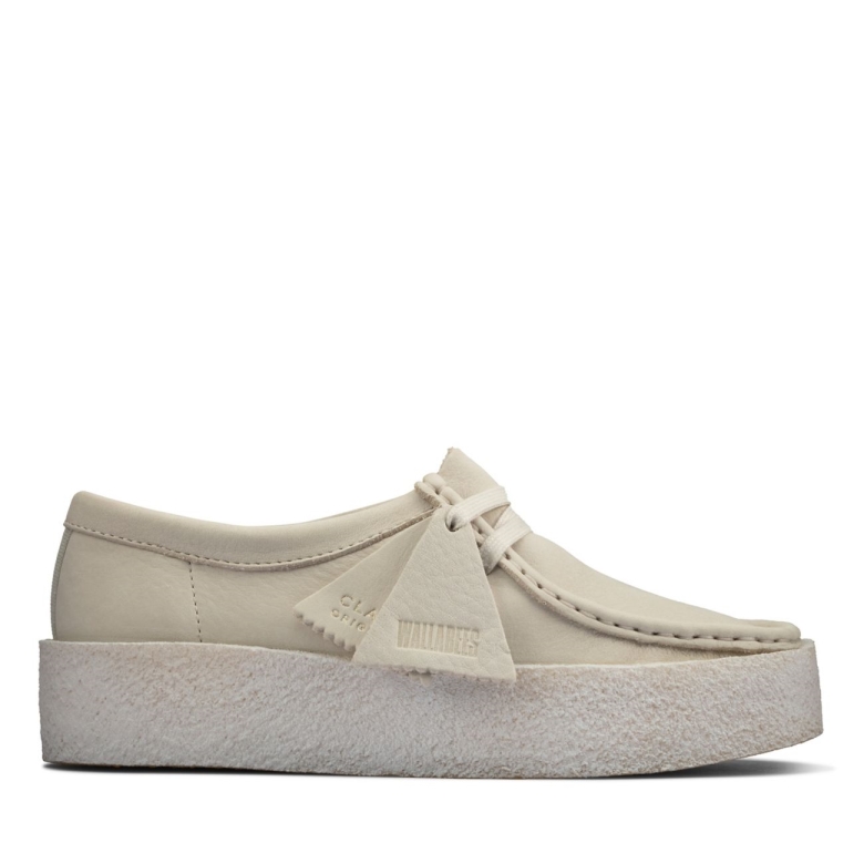 Wallabee Cup Aus Weißem Nubukleder Clarks Aus Weißem Nubukleder