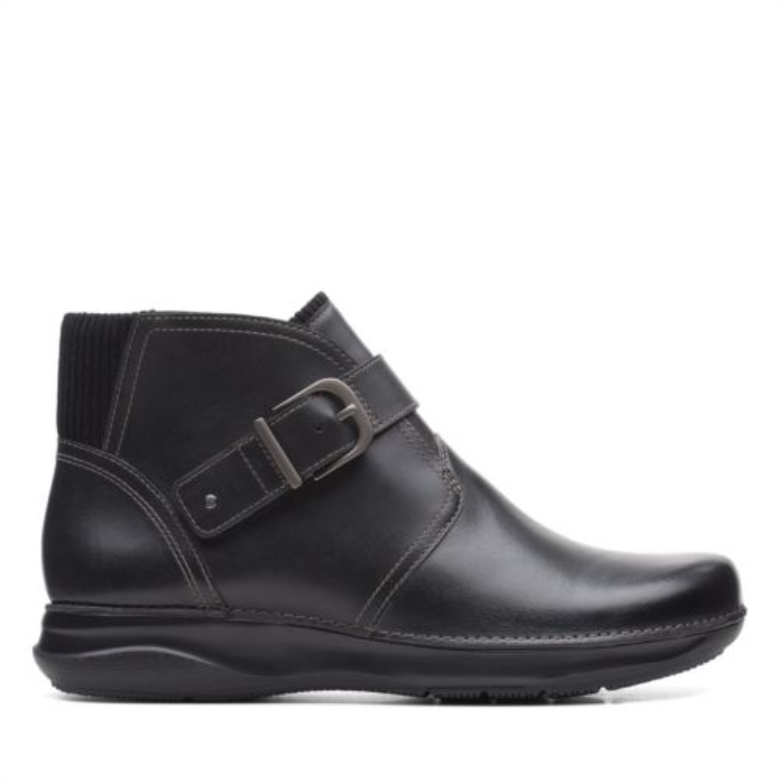 Appley Mittelschwarzes Leder Clarks