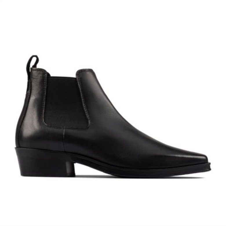 Schwarzes Leder Clarks Alcina Top