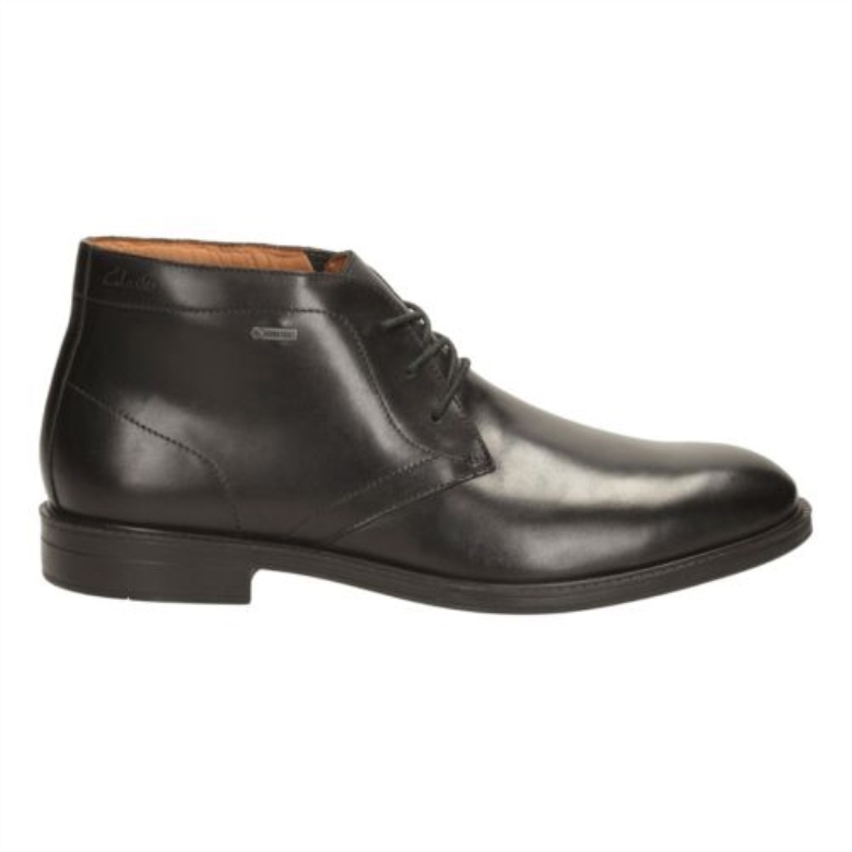 Schwarzes Leder Clarks Chilver Hi Gtx