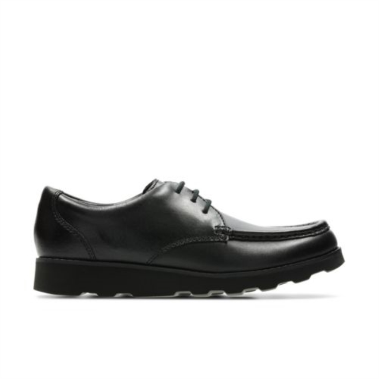 Schwarzes Leder Clarks Crown Tate Jnr G Fit