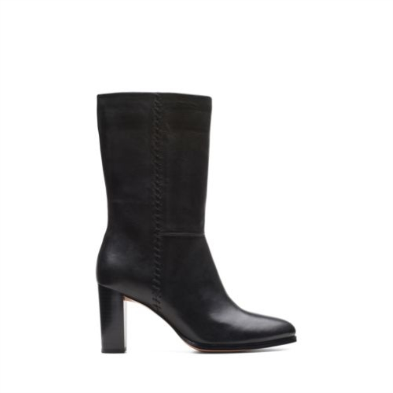 Schwarzes Leder Clarks Karamo Mid