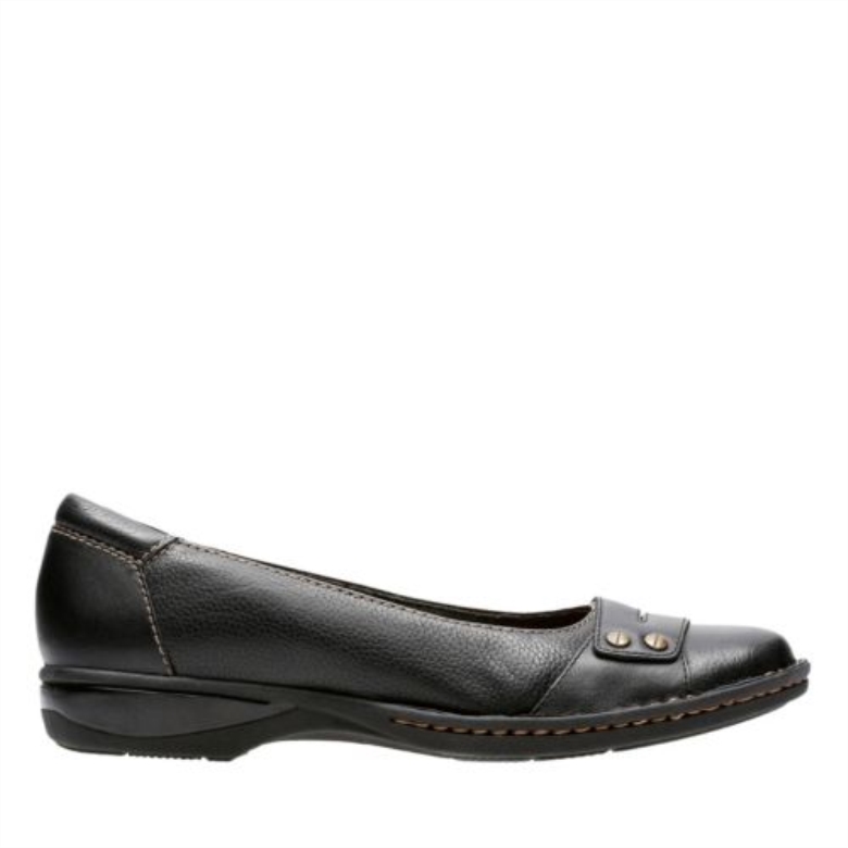 Schwarzes Leder Clarks Pegg Abbie