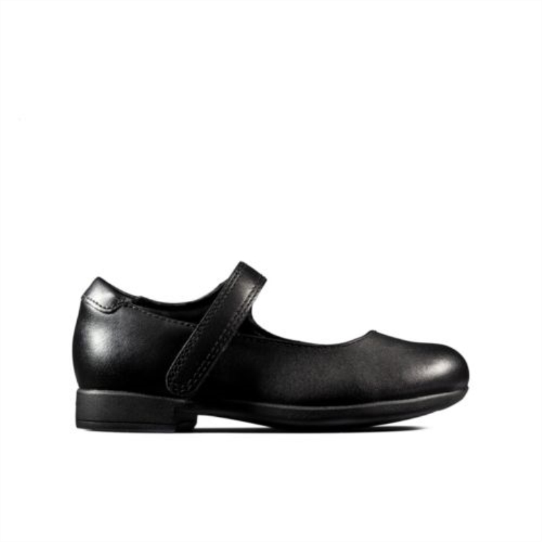 Schwarzes Leder Clarks Scala Pure Inf F Fit