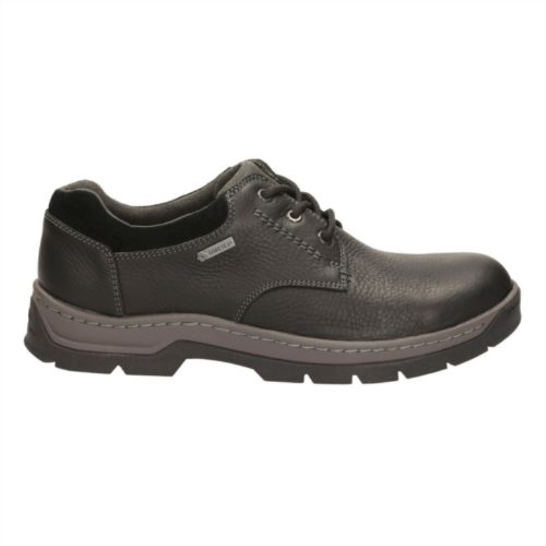 Schwarzes Leder Clarks Stantenwalk Gtx