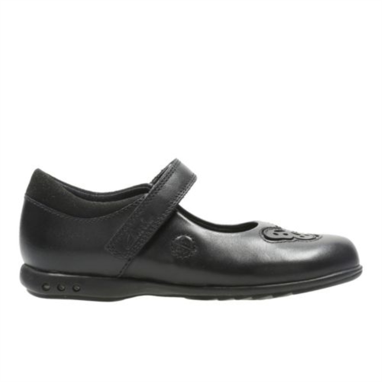 Schwarzes Leder Clarks Trixi Rose Inf F Fit