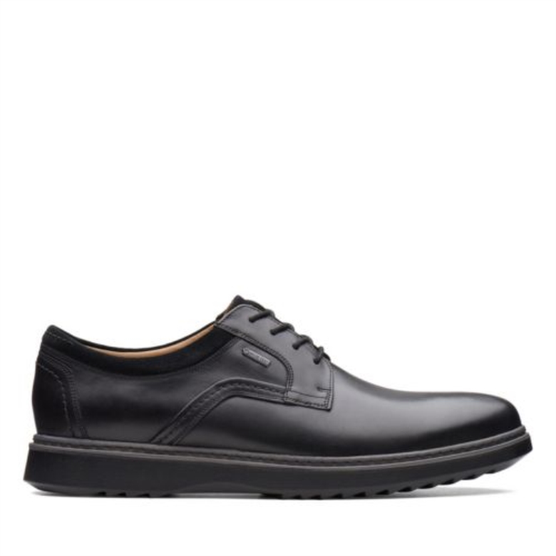 Schwarzes Leder Clarks Un Geo Lace Gtx