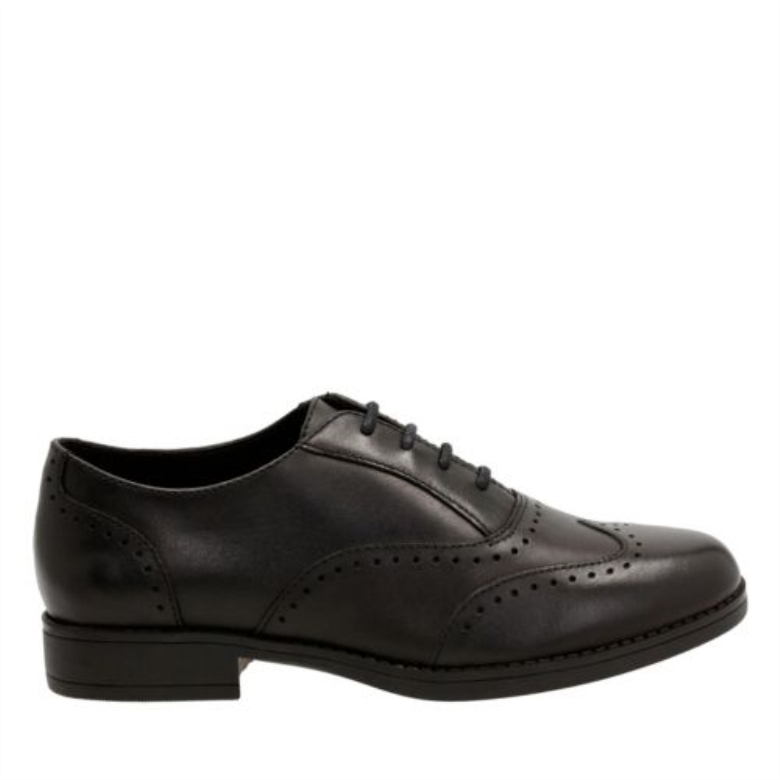 Schwarzes Leder Sami Fizz Jnr H Fit Clarks