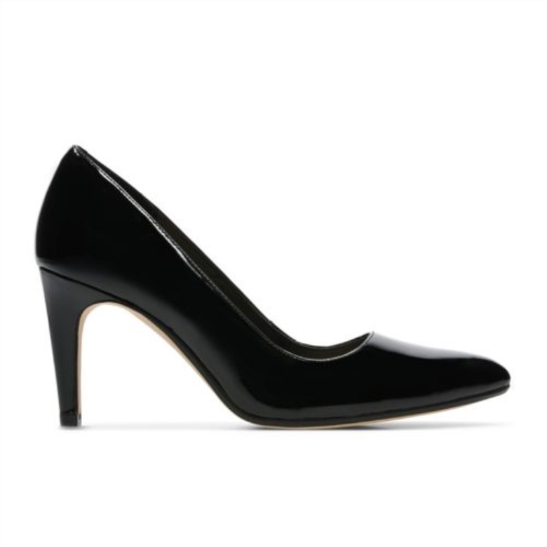 Schwarze Patent Clarks Laina Rae
