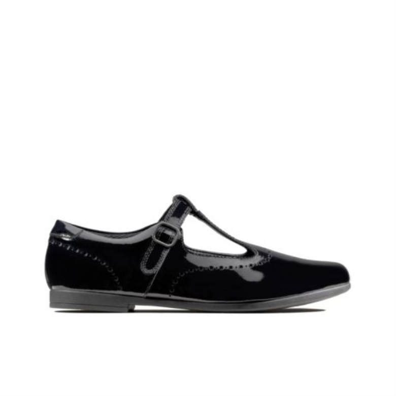 Black Patent Clarks Scala Seek Inf H Fit