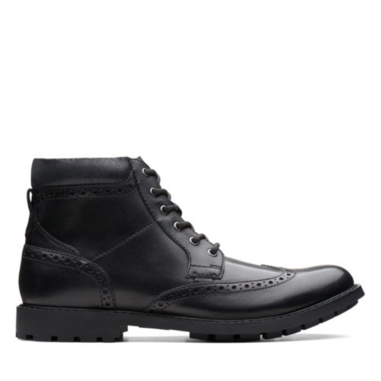 Schwarzes Glattleder Clarks Curington Rise