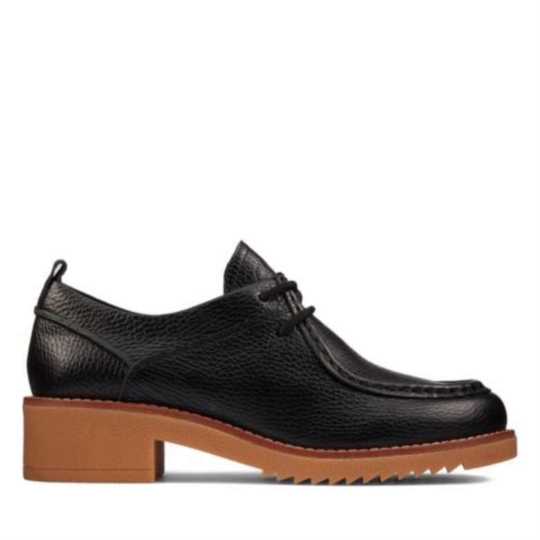 Schwarze Getrommelte Clarks Eden Mid Lace