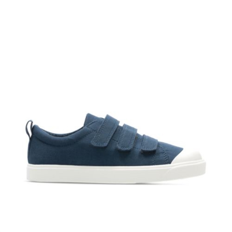 City Flarelo Inf Fit Navy Canvas Clarks