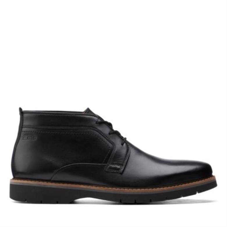 Clarks Bayhill Mittelschwarzes Glattes Leder