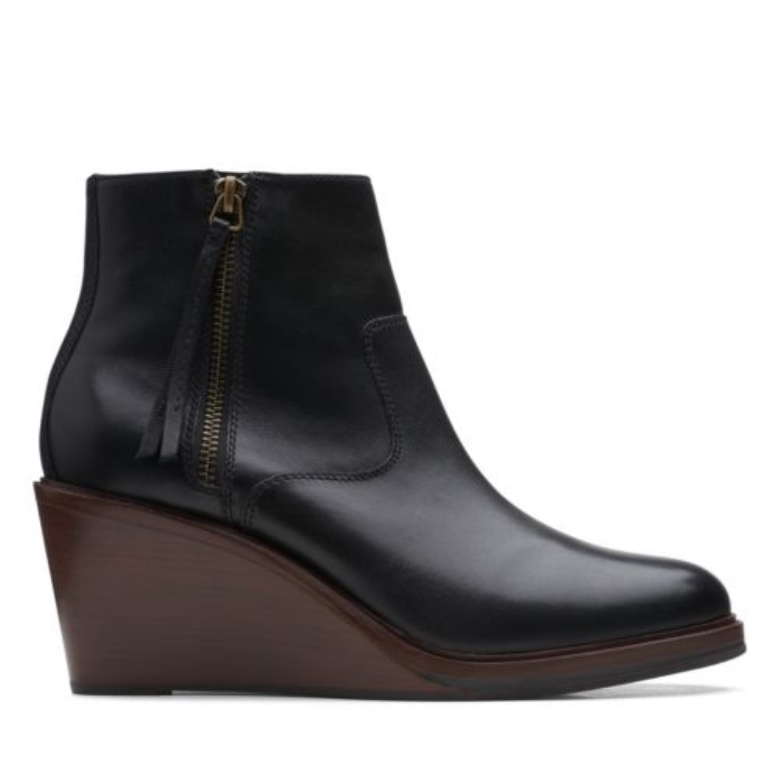 Clarks Schwarzes Leder Clarkdale2 Reißverschluss