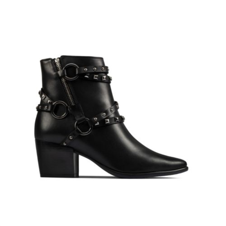 Clarks Isabella-besatz Aus Schwarzem Leder