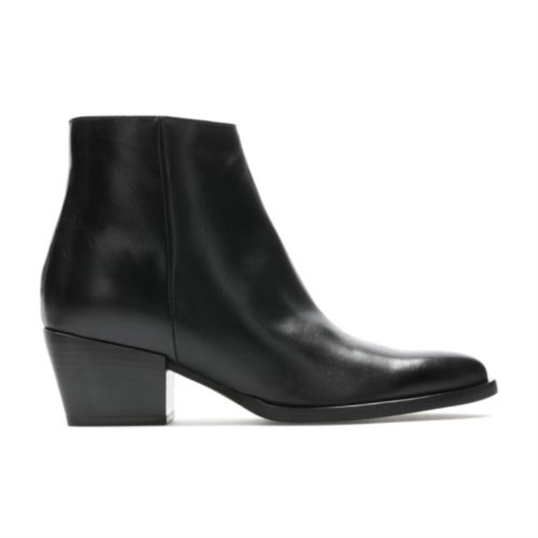 Clarks Schwarzes Leder Isabella2 Reißverschluss