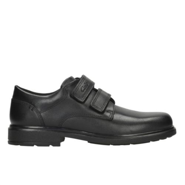 Clarks Schwarzes Leder Remi Pace Jnr F Fit