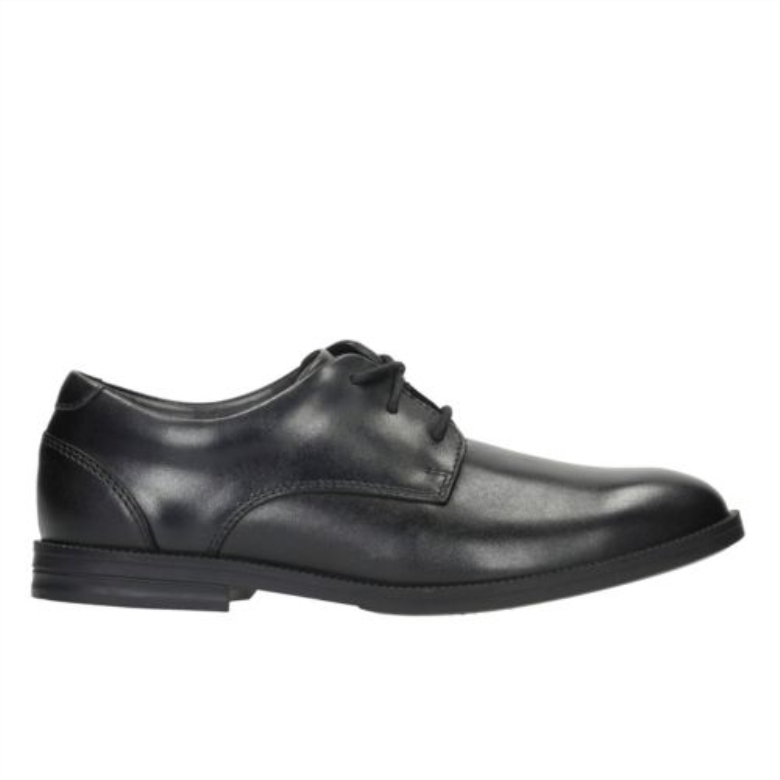 Clarks Schwarzes Leder Rufus Edge Bl E Fit