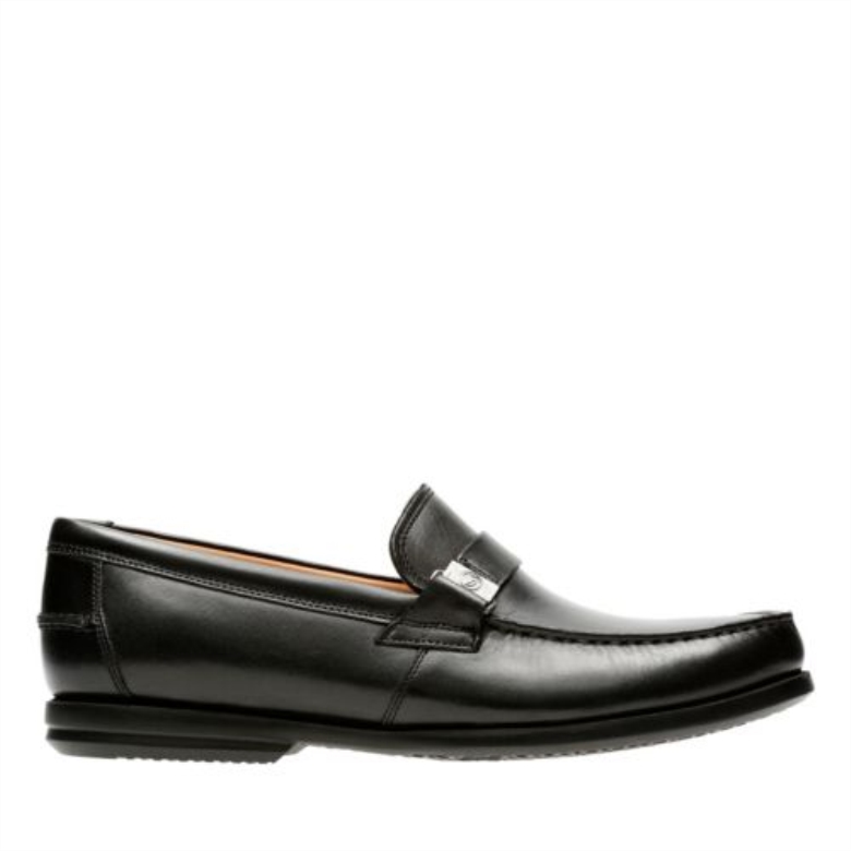 Clarks Schwarzes Leder Un Gala Schritt