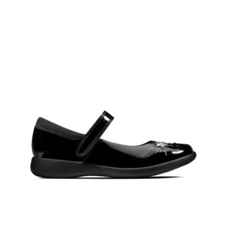 Clarks Black Patent Etch Spark Inf F Fit