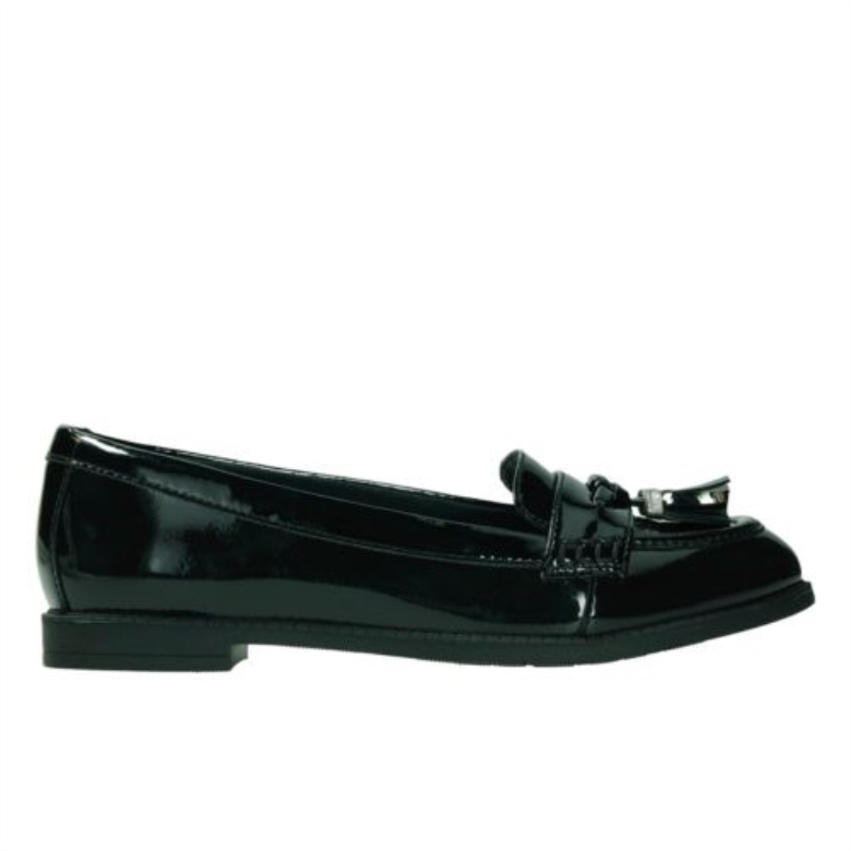 Clarks Black Patent Adrette Preis Jnr-f Fit
