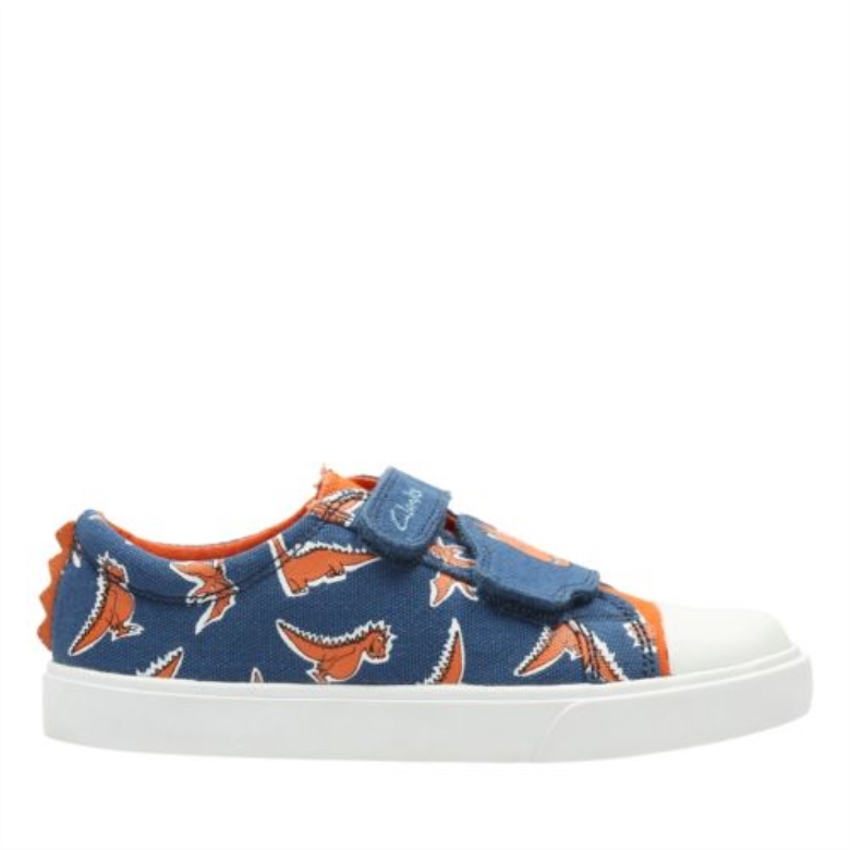 Clarks Blauer Leinwanddruck Tricer Roar Inf G Fit