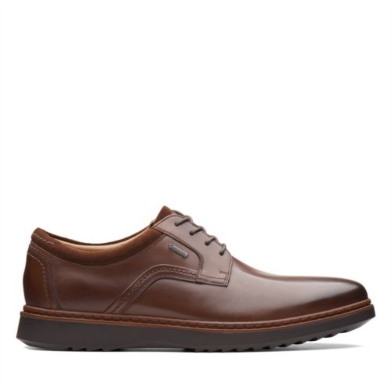 Clarks Braunes Leder Un Geo Lace Gtx