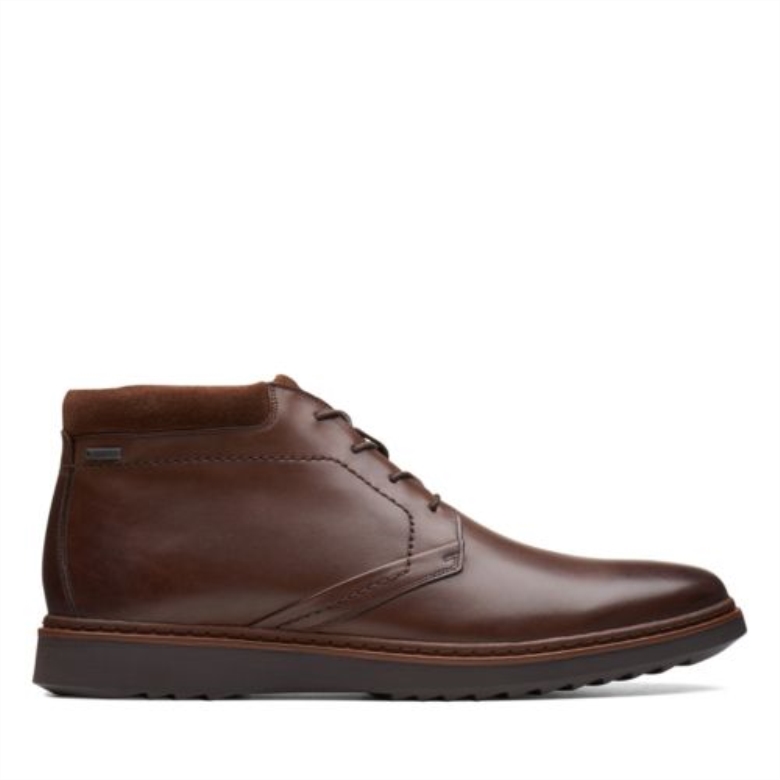 Clarks Braunes Leder Un Geo Mid Gtx