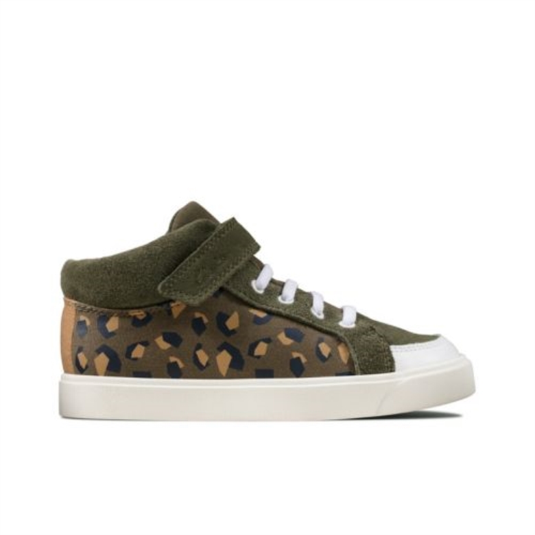 Clarks City Hop Inf G Fit Olive Camo