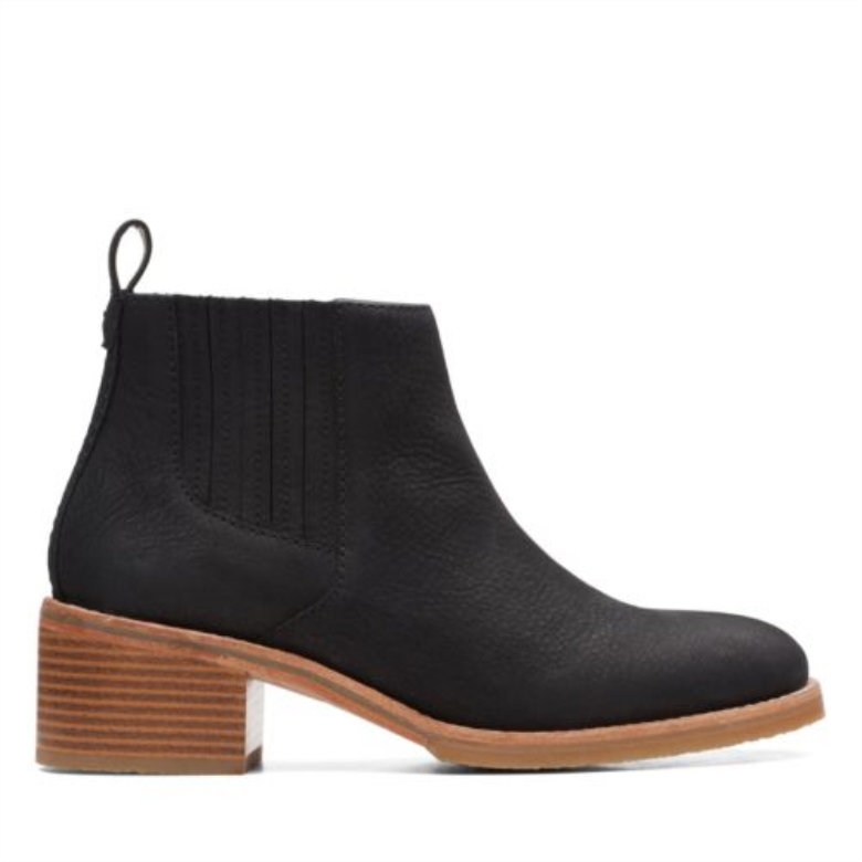 Clarks Cologne Top Aus Schwarzem Nubukleder