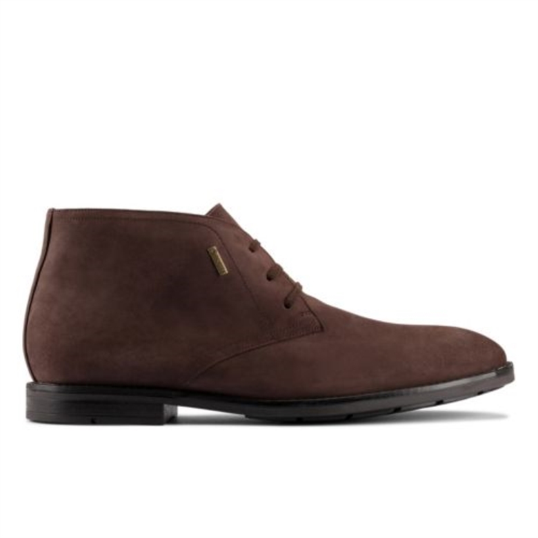 Clarks Dunkelbraunes Nubukleder Ronnie Lo Gtx
