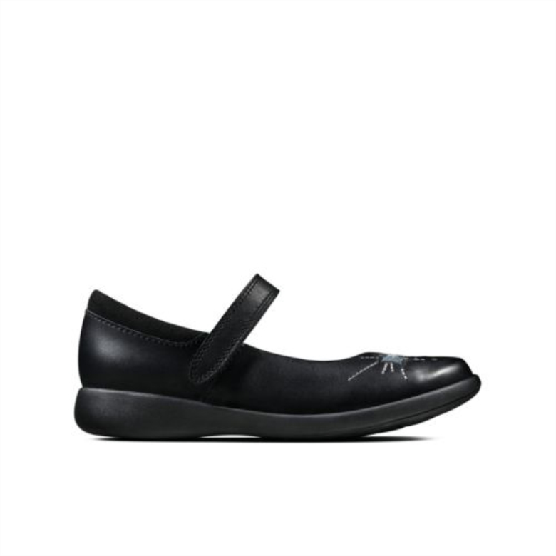 Clarks Etch Spark Inf G Fit Schwarzes Leder