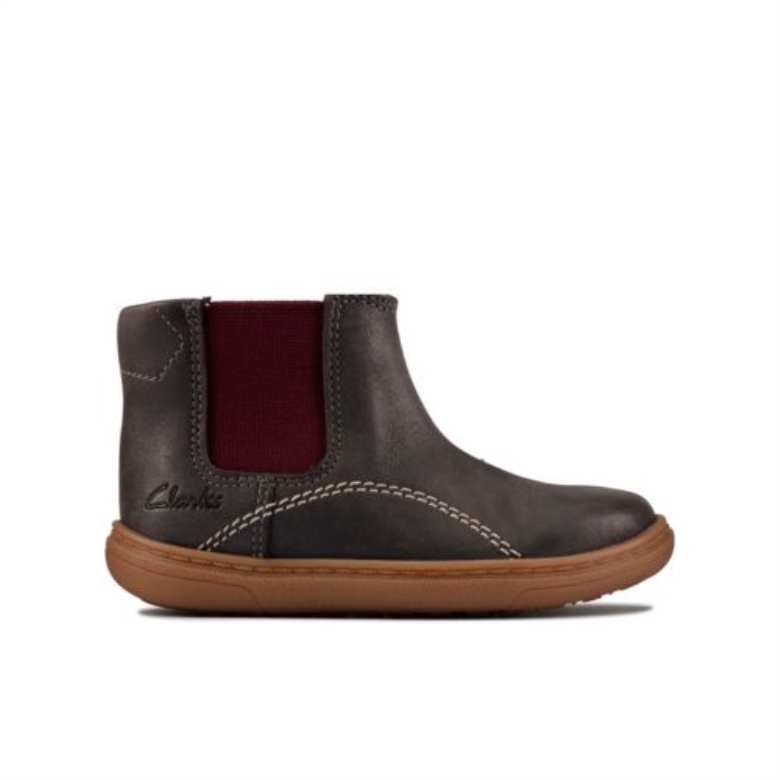 Clarks Flash Sea Fst F Fit Dunkelgrau Lea