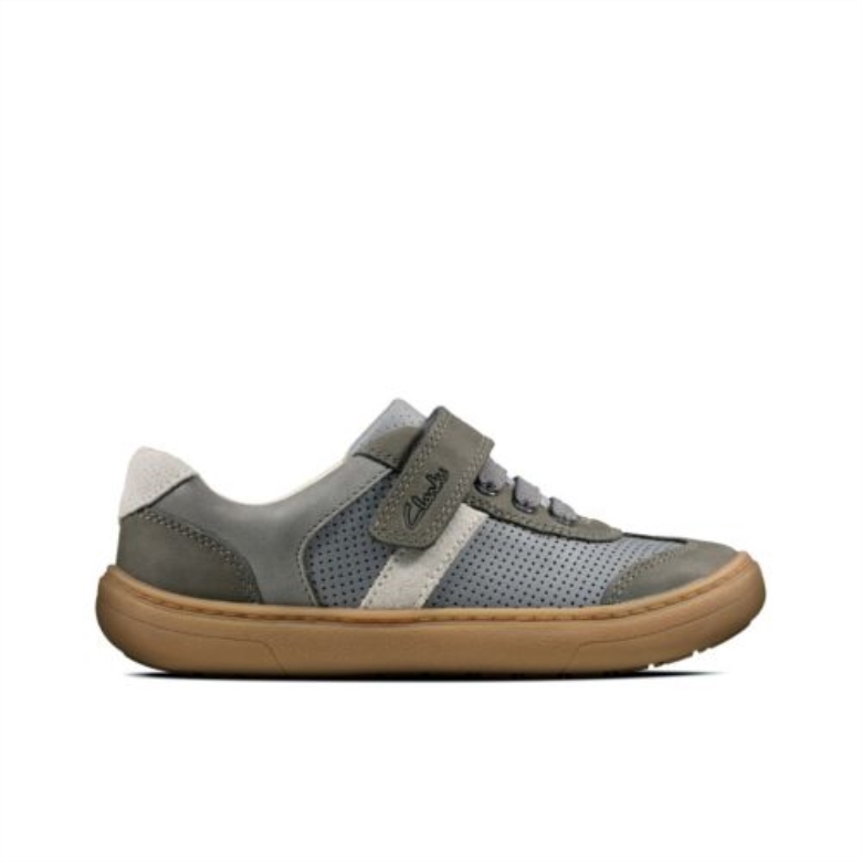 Clarks Flash Step Inf G Fit Graues Kombileder