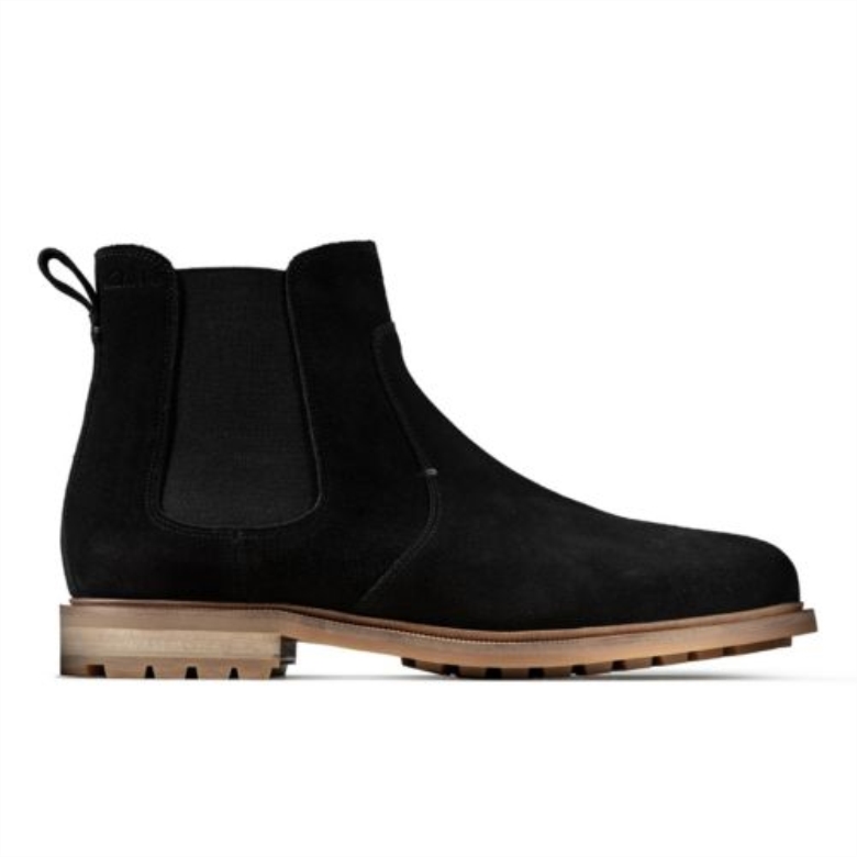 Clarks Foxwell Oberteil Aus Schwarzem Wildleder