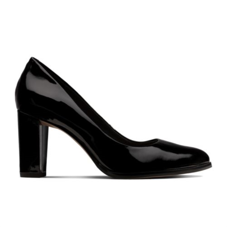 Clarks Kaylcara Schwarzes Lackleder