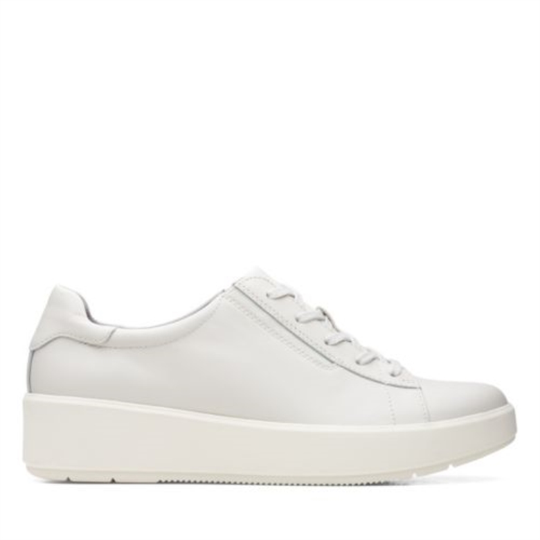 Clarks Layton Spitze Weißes Leder