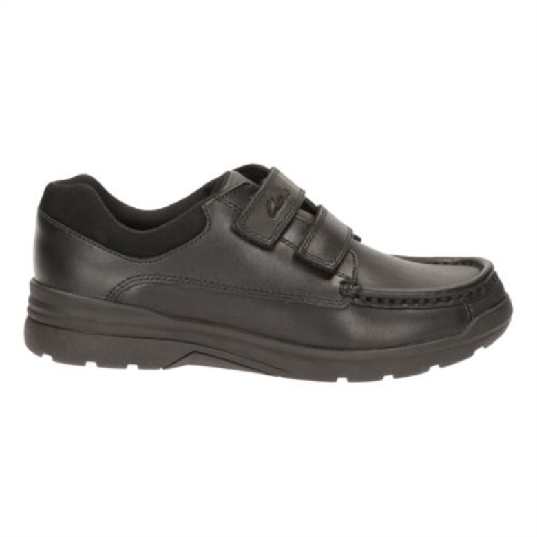 Clarks Obie Play Inf F Fit Schwarzes Leder