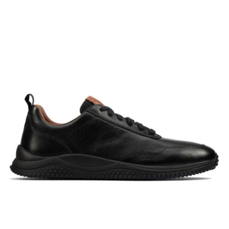 Clarks Puxton Spitze Schwarzes Leder