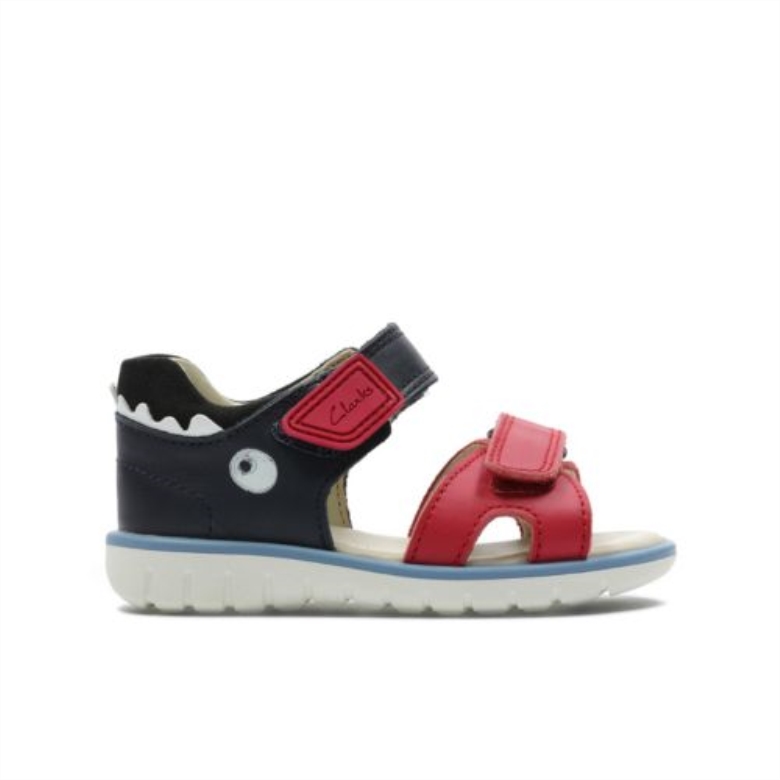 Clarks Roam Scale Fst G Fit Marineblaues/rotes Leder