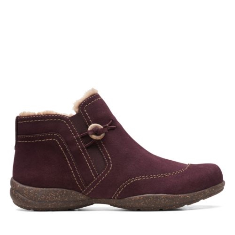 Clarks Rosevilleaster Burgund Wildleder