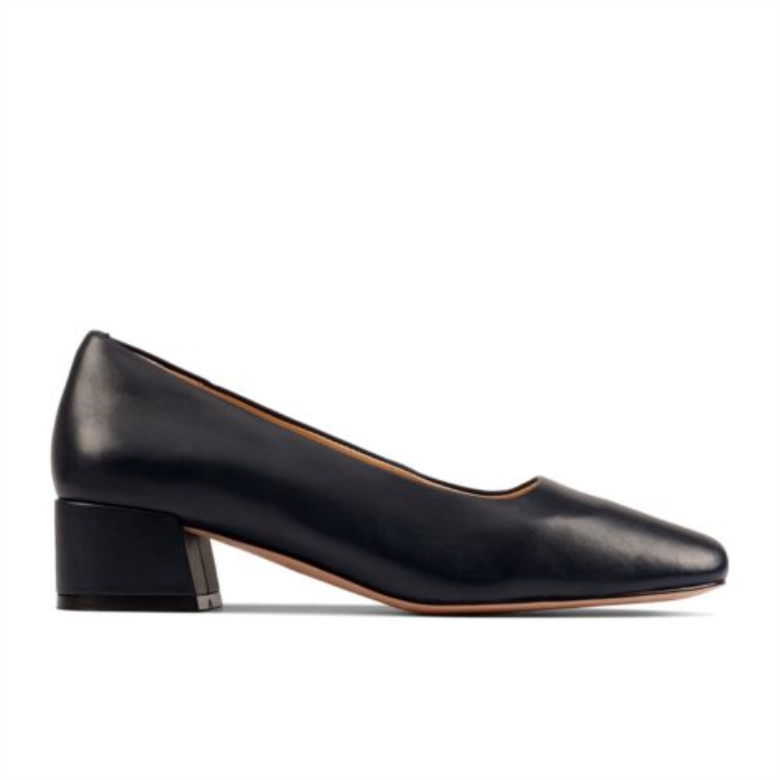 Clarks Sheer35 Court2 Marineblaues Leder