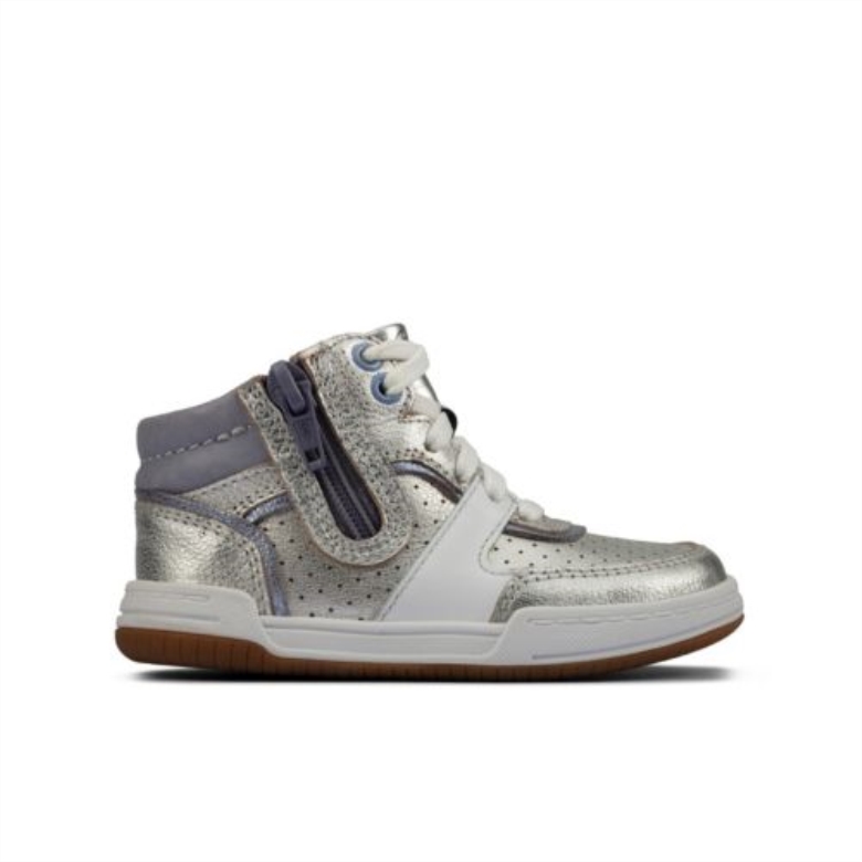 Clarks Silber Leder Fawn Peak Fst F Fit