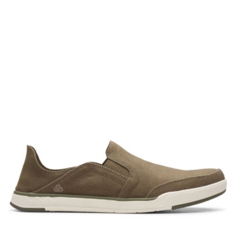 Clarks Step Isle Row Olivgrüne Leinwand