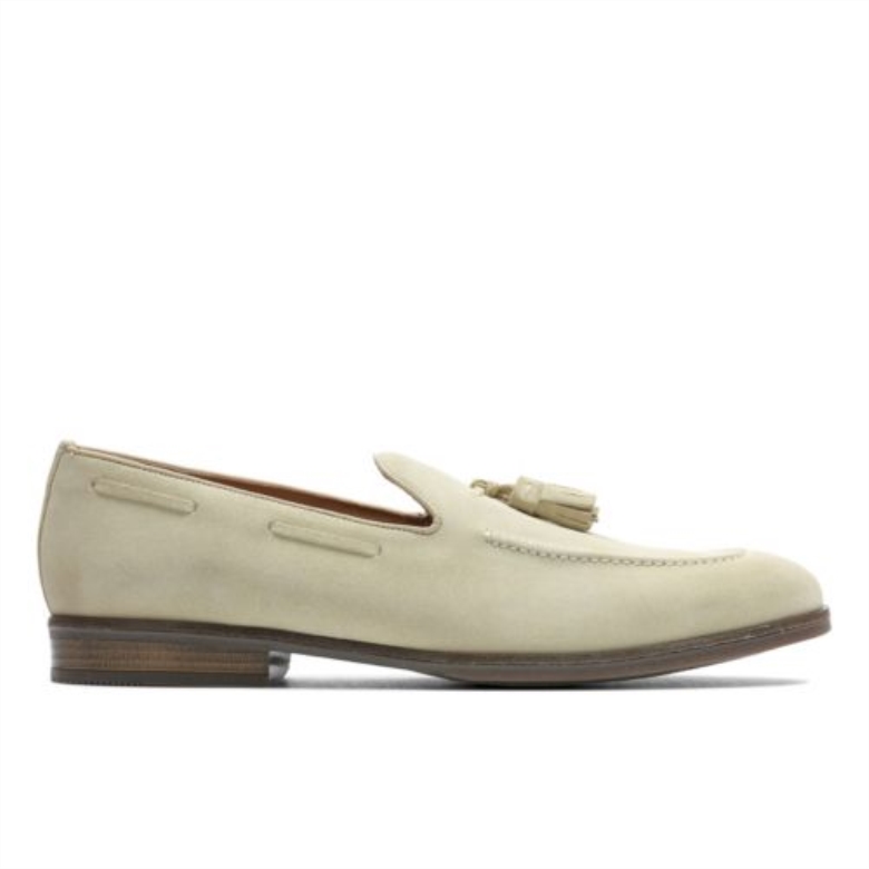 Clarks Citi Stride Slip Aus Taupefarbenem Wildleder