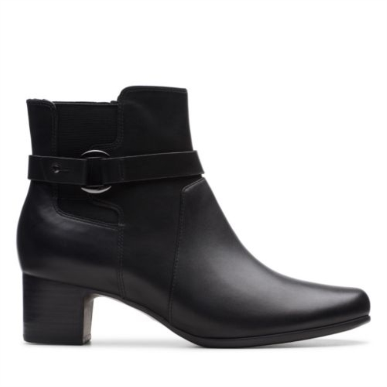 Clarks Un Damson Mittelschwarzes Leder