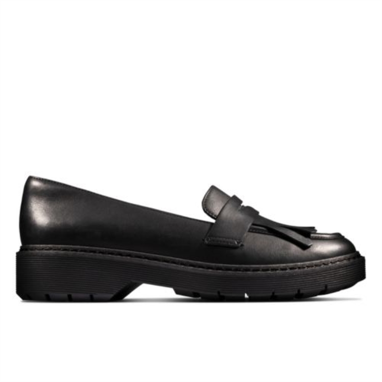 Clarks Witcombe Dawn Schwarzes Leder