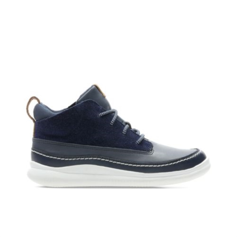 Crest Air Jnr G Fit Clarks Marineblaues Leder