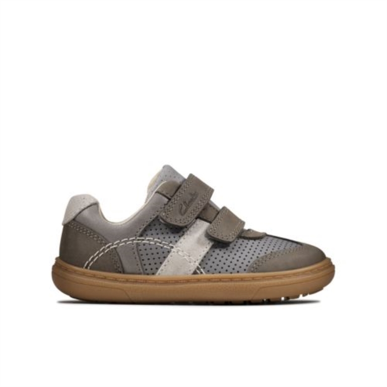 Dunkelgraues Leder Clarks Flash Metra Fst G Fit